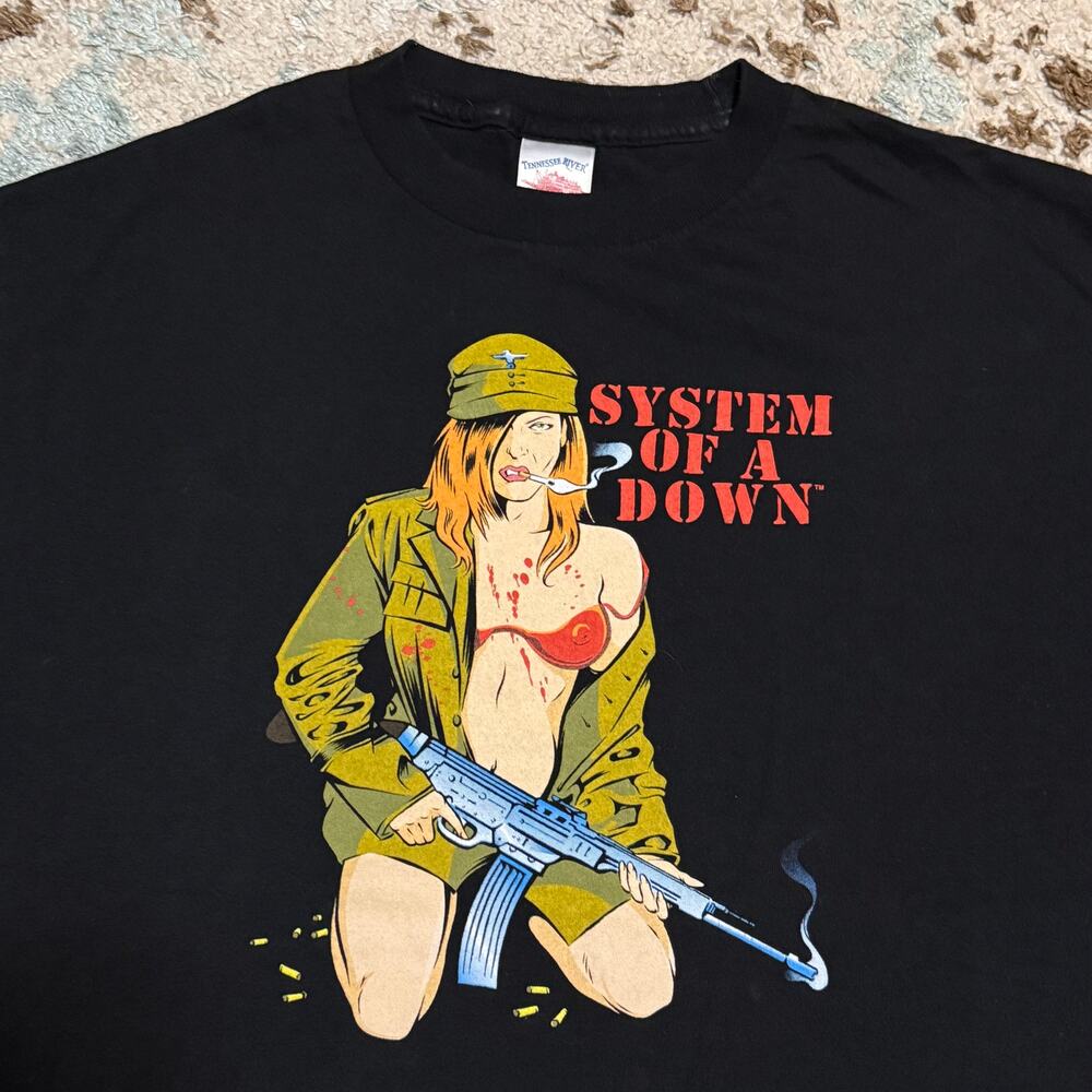 Vintage System of a Down Military Woman Shirt Size Large SOAD Numetal 2000s